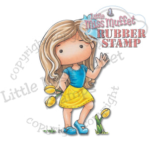 Little Miss Muffet Stamps RETIRED Polka Dot Pals "Jane" Rubber Stamp