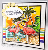 Kraftin Kimmie RETIRED "Fancy Flamingos" Clear Stamp