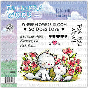 Crafter's Companion Mulberry Wood "Love You" EZ Mount Rubber Stamp Set