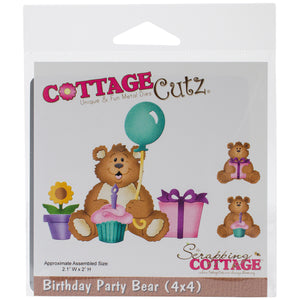 Cottage Cutz "Birthday Party Bear" 4" x 4" Die