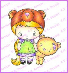 Loria Designs RETIRED "Claire Bear" Rubber Stamp
