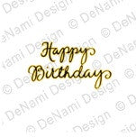 DeNami Design "Small Happy Birthday"  Wood Mounted Stamp