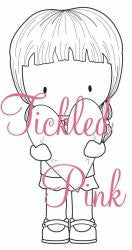 CC Designs Tickled Pink *RETIRED* "Cherrie With Heart" Rubber Stamp