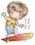 La La Land Crafts "Surfing Luka (with sentiments)" Rubber Stamp