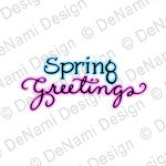 DeNami Design "Spring Greetings" Wood Mounted Rubber Stamp