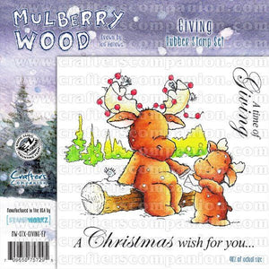 Crafter's Companion Mulberry Wood "Giving" EZ-Mount Stamp Set