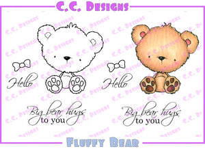 CC Designs Animal Crackers *RETIRED* "Fluffy Bear" Rubber Stamp