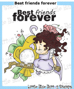 Little Blue Button "Friends Forever" Clear Stamp