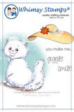 Whimsy Stamps/C. Armstrong "Kitty Make Me Smile" Rubber Stamp