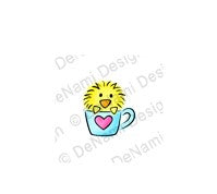 DeNami Design "Coffee Cup Chickie" Cling Rubber Stamp