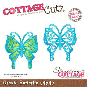 Cottage Cutz "Ornate Butterfly" 4" x 4"  Die