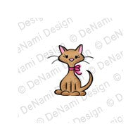 DeNami Design "Kitty" Wood Mounted Rubber Stamp