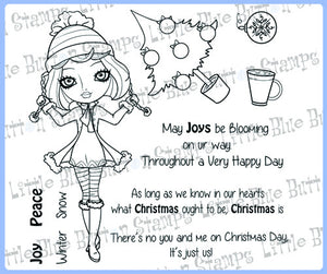 Little Blue Button "Christmas Joy" Rubber Stamp