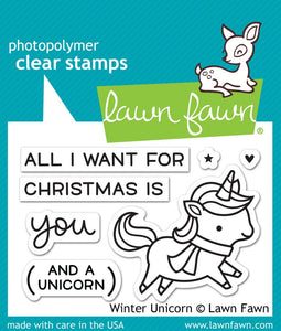 Lawn Fawn "Winter Unicorn" Clear Stamp