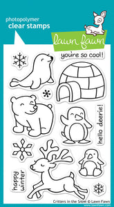 Lawn Fawn "Critters in the Snow" Clear Stamp *SLIGHTLY YELLOW*