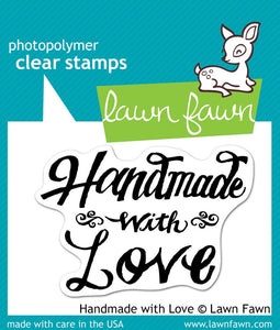 Lawn Fawn RETIRED "Handmade with Love" Clear Stamp