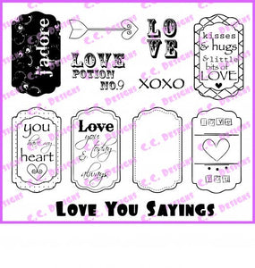 CC Designs *RETIRED* "Love Tags Logos" Rubber Stamp