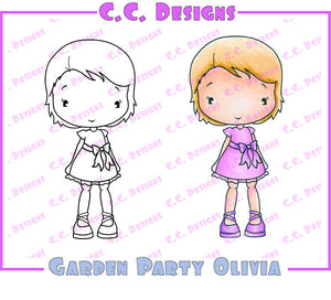 CC Designs Swiss Pixie *RETIRED* "Garden Party Olivia" Rubber Stamp