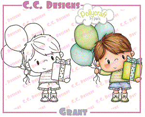 CC Designs Pollycraft "Grant" Rubber Stamp
