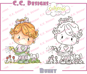 CC Designs Pollycraft "Bunny" Rubber Stamp