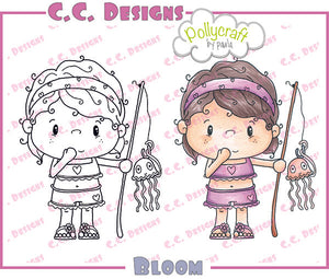 C.C. Designs Pollycraft "Bloom" Rubber Stamp