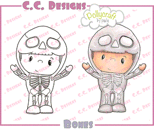 CC Designs Pollycraft "Bones" Rubber Stamp