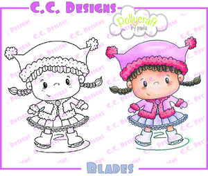 CC Designs Pollycraft "Blades" Rubber Stamp