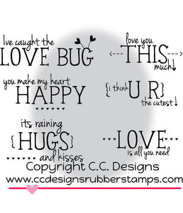 CC Designs Pollycraft "Valentine's" Rubber Stamp