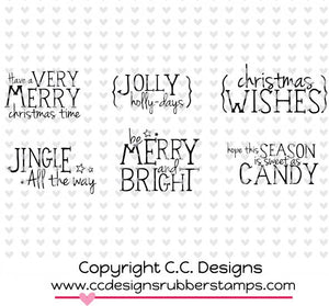 CC Designs Pollycraft "Jolly Christmas" Rubber Stamp