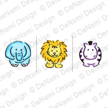 DeNami Design Trifles "Safari Animals" Wood Mounted Rubber Stamp Set