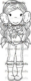 Paper Nest Dolls "Avery with Snowman" Rubber Stamp