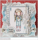 Paper Nest Dolls "Avery with Snowman" Rubber Stamp
