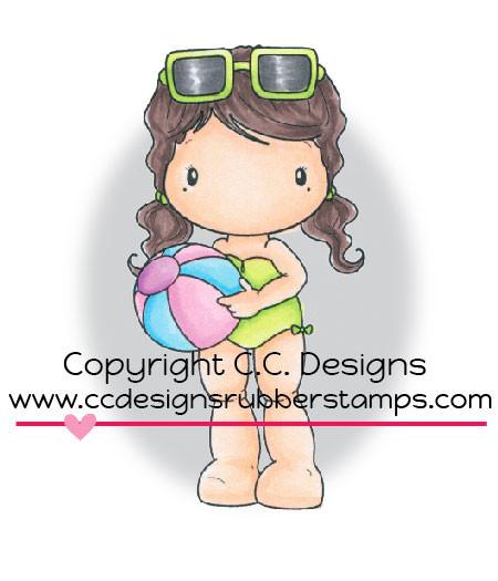 CC Designs Swiss Pixie "Beach Ball Birgitta" Rubber Stamp – Quick Creations