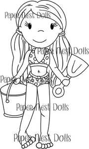 Paper Nest Dolls "Bikini Avery" Rubber Stamp