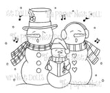 Paper Nest Dolls "Caroling Snowmen" Rubber Stamp