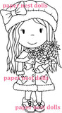Paper Nest Dolls "Christmas Flower Ellie" Rubber Stamp