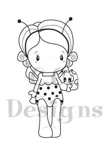 CC Designs Swiss Pixie "Ladybug Nora" Rubber Stamp