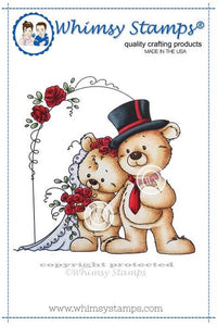 Whimsy Stamps/Wee Stamps "Mr. and Mrs. Teddy Bear" Rubber Stamp