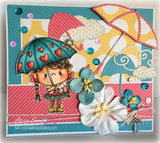 Sample by Lizzy Smith using CC Designs Pollycraft "Rain" Rubber Stamp.