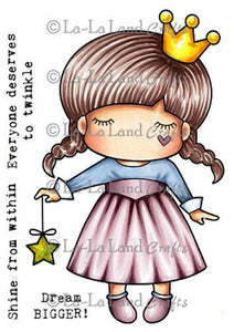 La La Land Crafts "Star Princess Paper Doll Marci(w/sentiments)" Rubber Stamp
