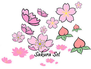Sister Stamps "Sakura Set" Rubber Stamp Set