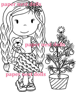 Paper Nest Dolls "Christmas Tree Ellie" Rubber Stamp