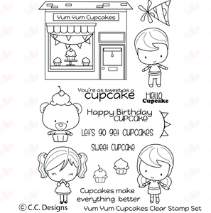 CC Designs "Yum Yum Cupcake" Clear Stamp