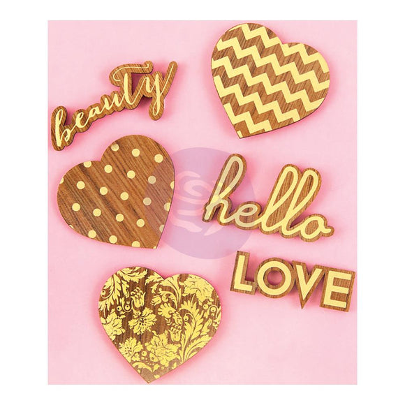 Prima Marketing Hearts and Phrases Wood Icons
