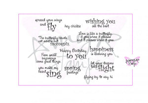 CC Designs Amy R "Winged Greetings" Rubber Stamp