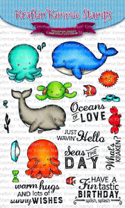 Kraftin Kimmie RETIRED "Oceans of Love" Clear Stamp