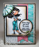 Kraftin Kimmie Moonlight Whispers "Look For Rainbows" Clear Stamp