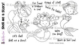 Kraftin Kimmie RETIRED "Shell Me A Story" Unmounted Rubber Stamp Set