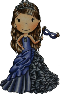 Paper Nest Dolls "Masquerade Ellie" Rubber Stamp