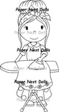 Paper Nest Dolls "Ironing Avery" Rubber Stamp